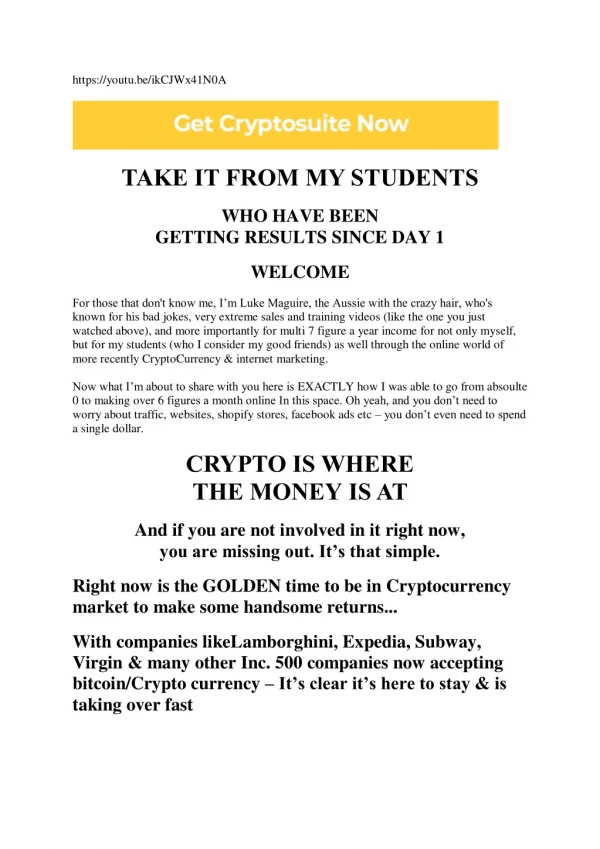 TURN $1 INTO $5, $10 â€¦ EVEN $50 ALL DAY LONG Free Video Shows How To Make 5-50X ROI In The Untapped Crypto Market With