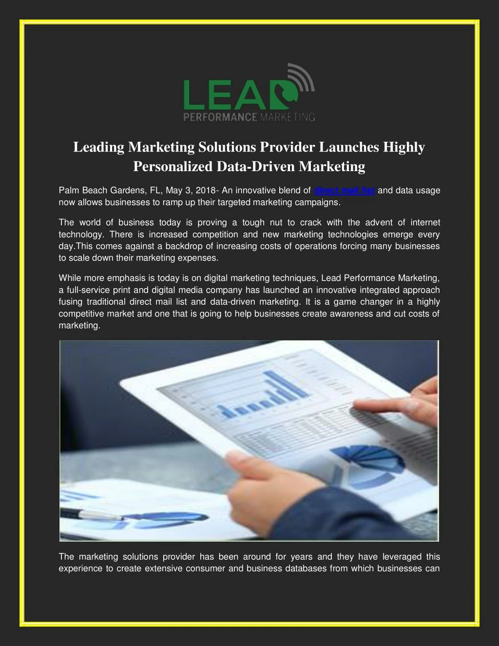 leading marketing solutions provider launches