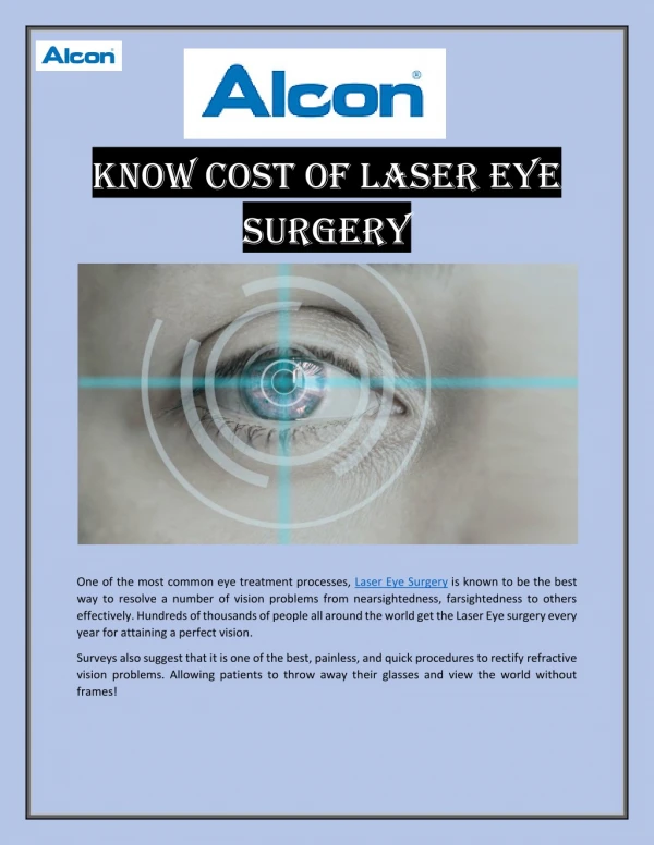 Know Cost of Laser Eye Surgery with Contoura Vision India