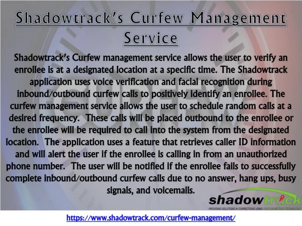 Curfew Management Service By Shadowtrack