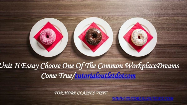 Unit Ii Essay Choose One Of The Common WorkplaceDreams Come True/tutorialoutletdotcom