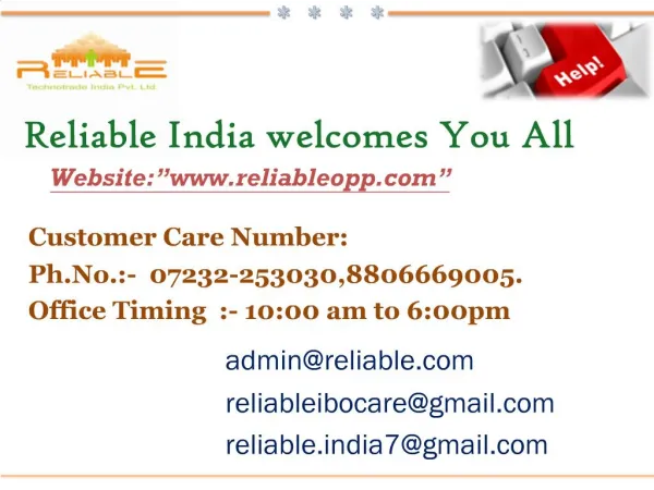 Reliable India welcomes You All