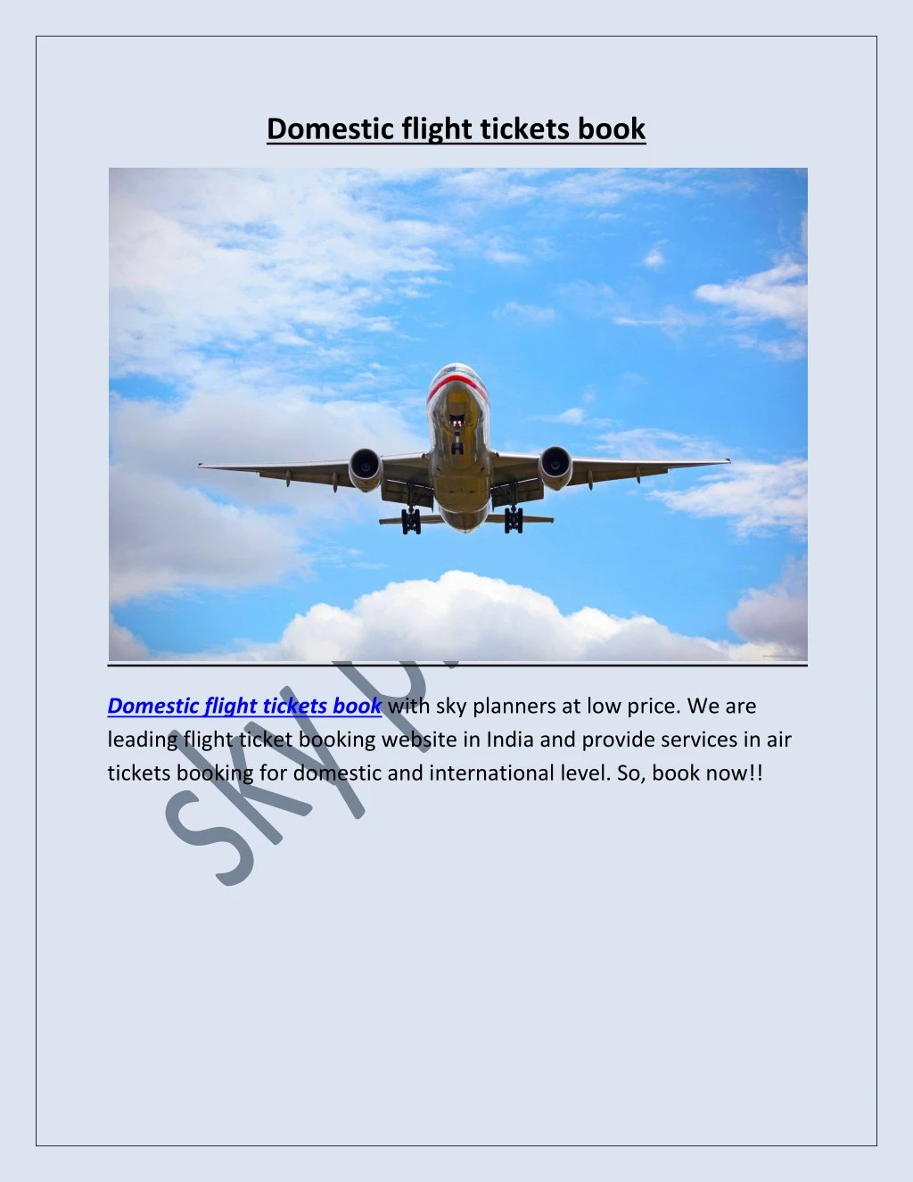 domestic flight tickets book