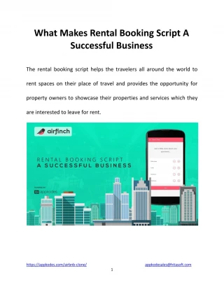 What makes rental booking script a successful business - slide 1