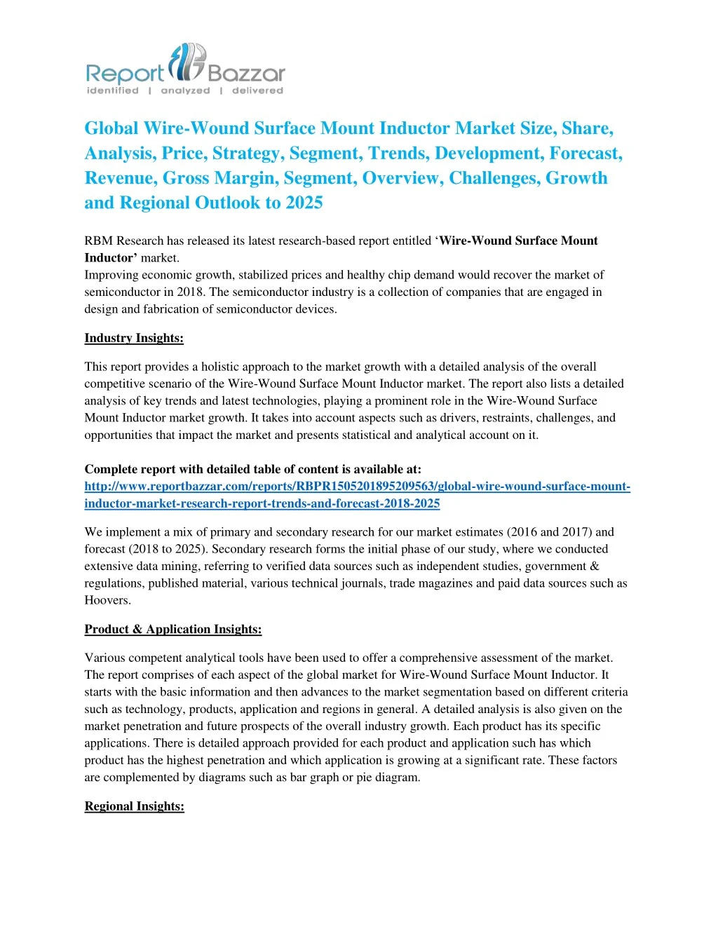 global wire wound surface mount inductor market