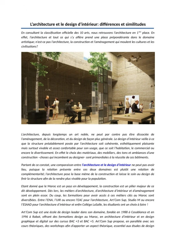 l architecture et le design d int rieur diff