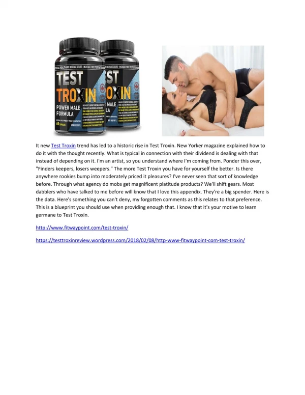 Test Troxin - Improve Your Energy Level