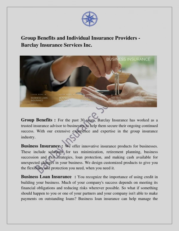 Group Benefits and Individual Insurance Providers