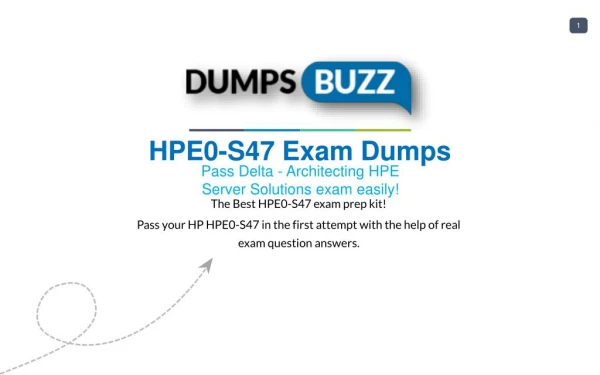 HPE0-S47 PDF Test Dumps - Free HP HPE0-S47 Sample practice exam questions