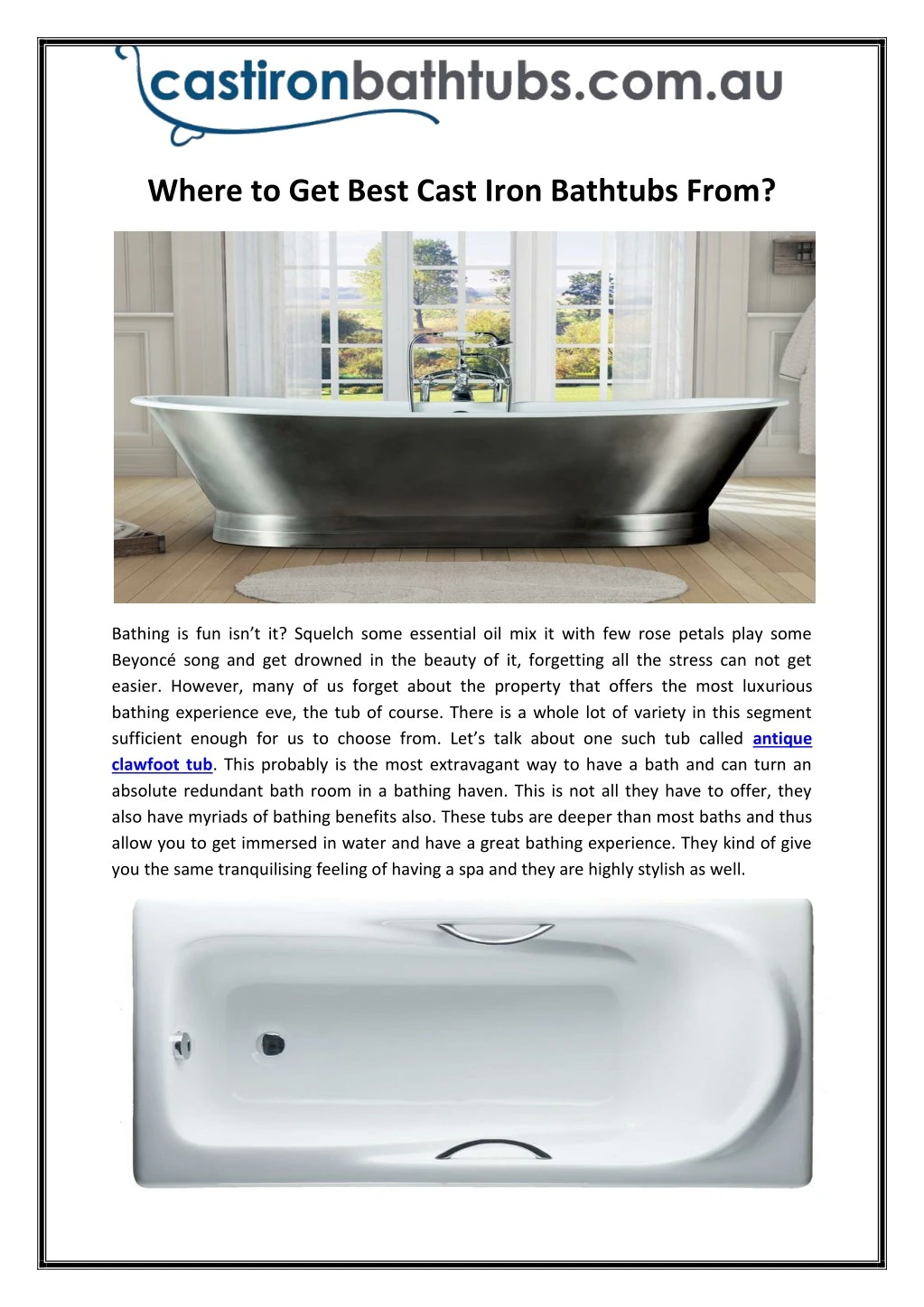 where to get best cast iron bathtubs from
