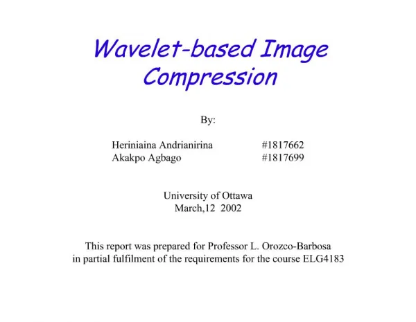 Wavelet-based Image Compression