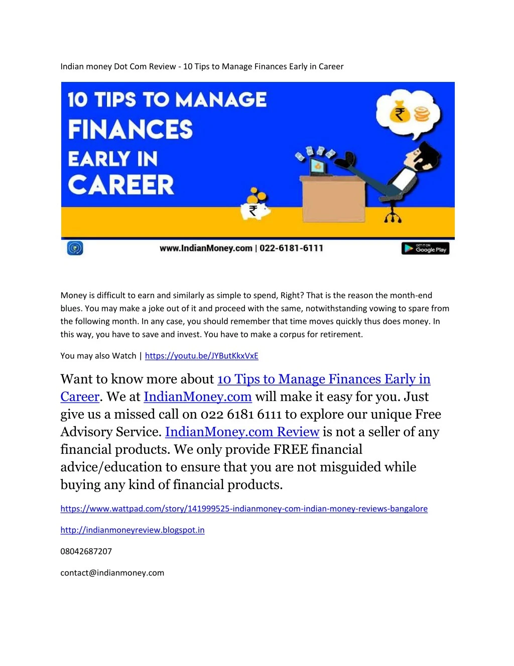 indian money dot com review 10 tips to manage