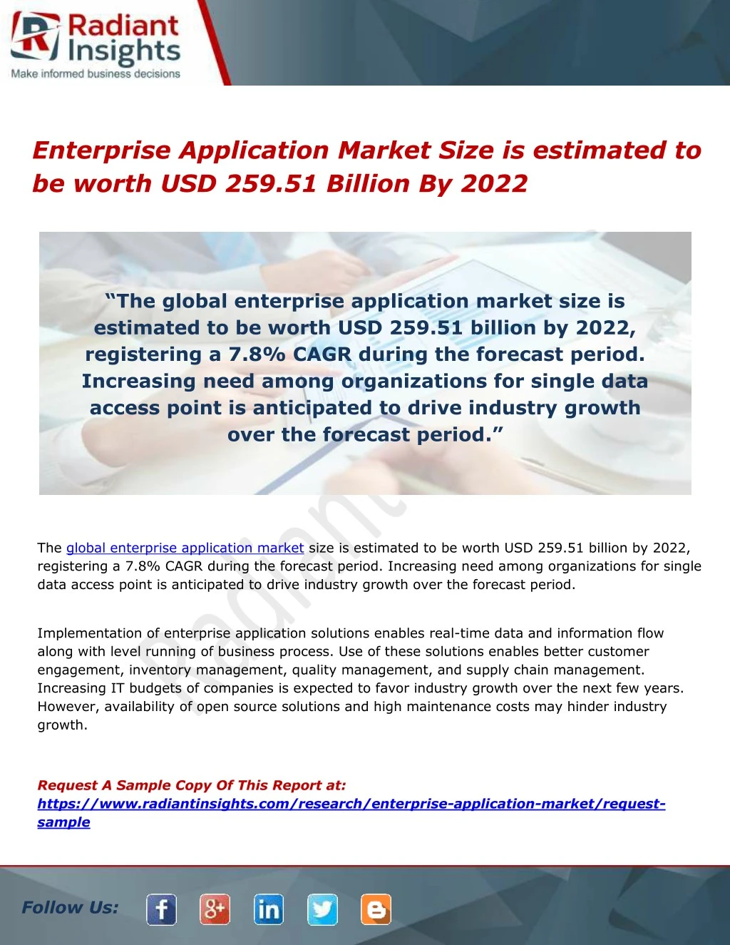 enterprise application market size is estimated