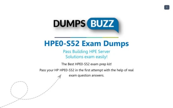 The best way to Pass HPE0-S52 Exam with VCE new questions