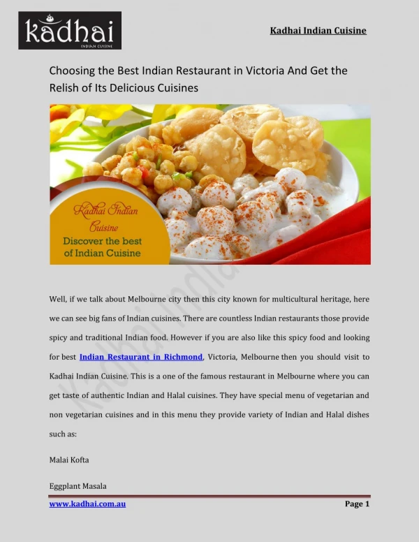 Fine dining | Indian food | Best Indian Restaurant Richmond | Kew | Victoria | AU