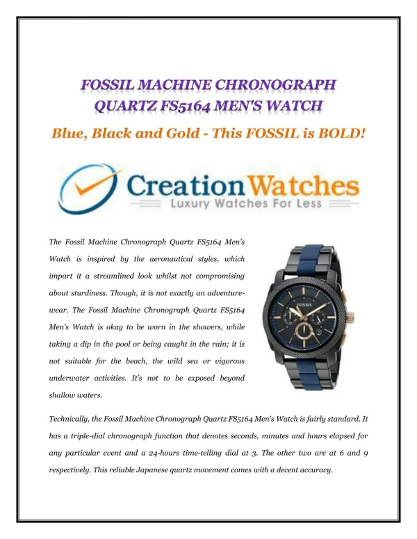 FOSSIL MACHINE CHRONOGRAPH QUARTZ FS5164 MEN'S WATCH