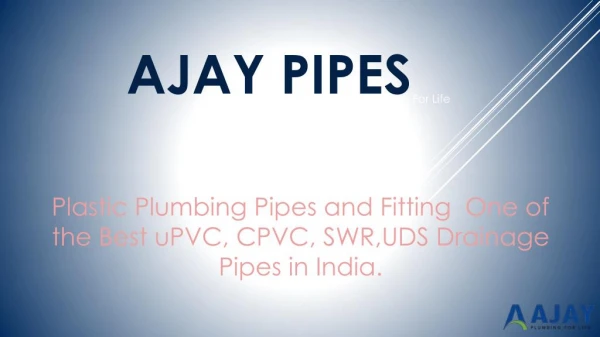 PVC Pipes For Potable Water System