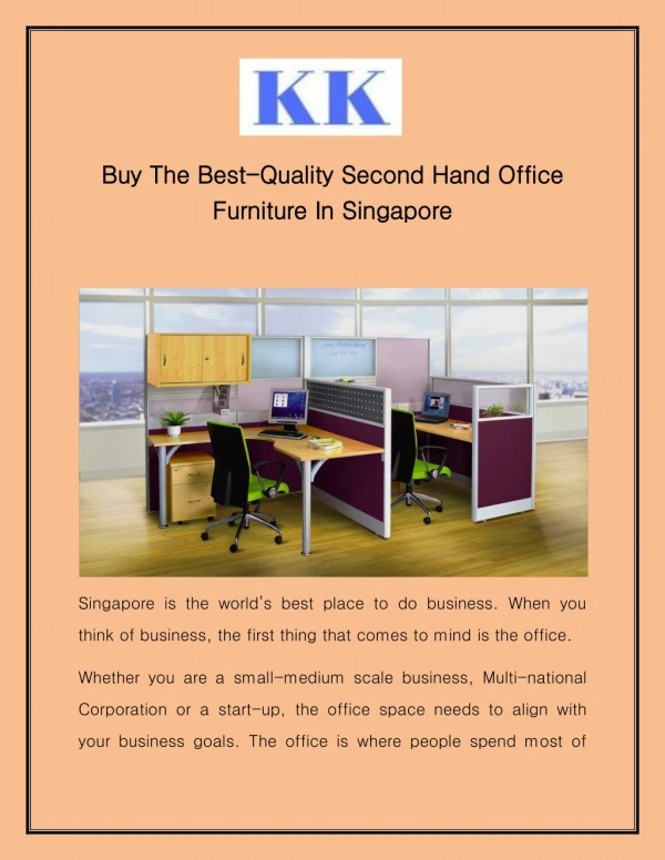 Buy the Best Quality Second Hand Office Furniture in Singapore
