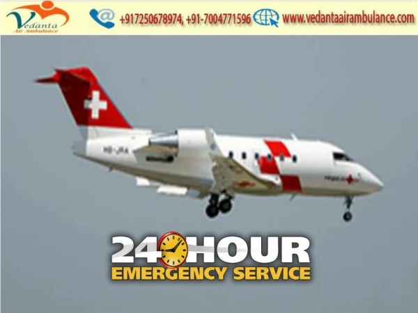 Vedanta Air Ambulance from Bhopal to Delhi is available 24/7