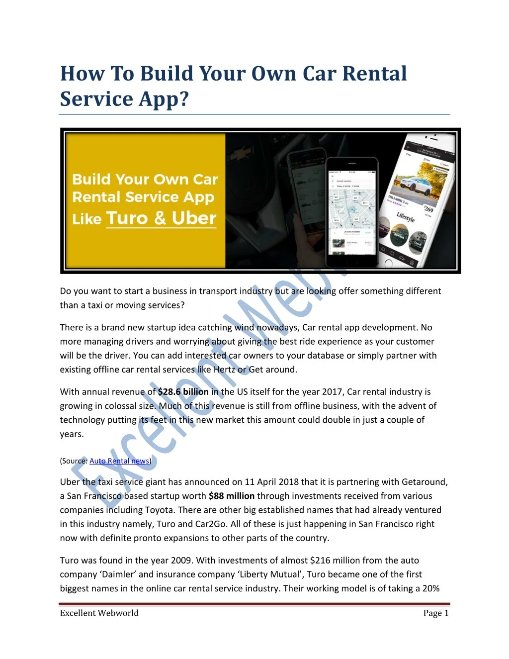 how to build your own car rental service app