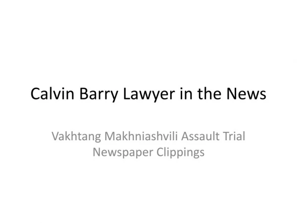 Calvin Barry | Calvin Barry Professional Corporation
