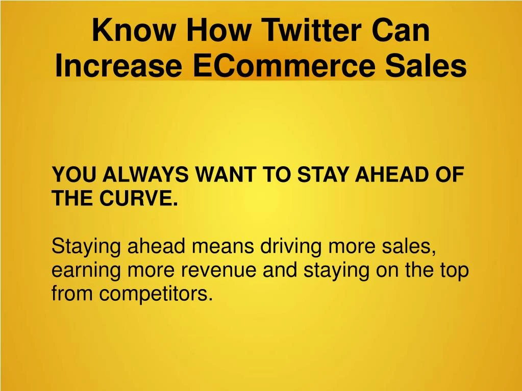 know how twitter can increase ecommerce sales