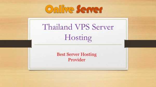 Thailand VPS Server Hosting Perfect Web Hosting Solution
