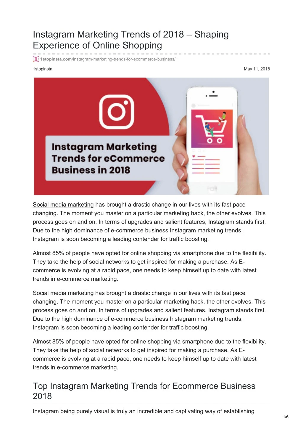 instagram marketing trends of 2018 shaping