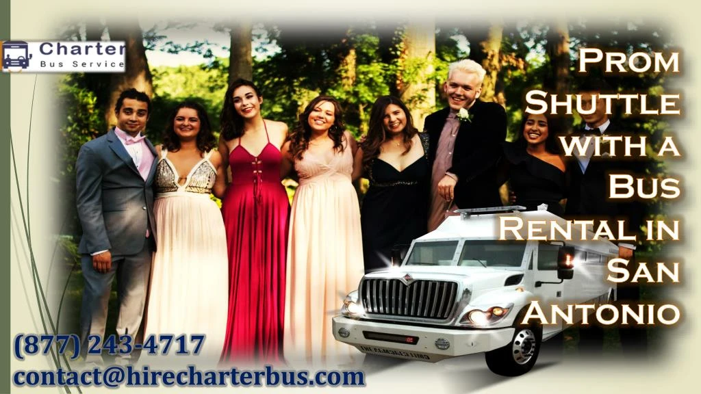 prom shuttle with a bus rental in san antonio