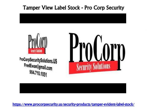 TamperView Label Stock - Pro Corp Security