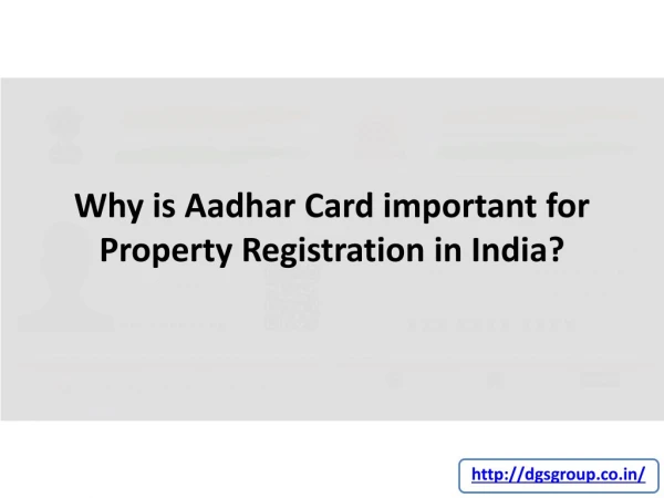 Why is Aadhar Card important for Property Registration in India?