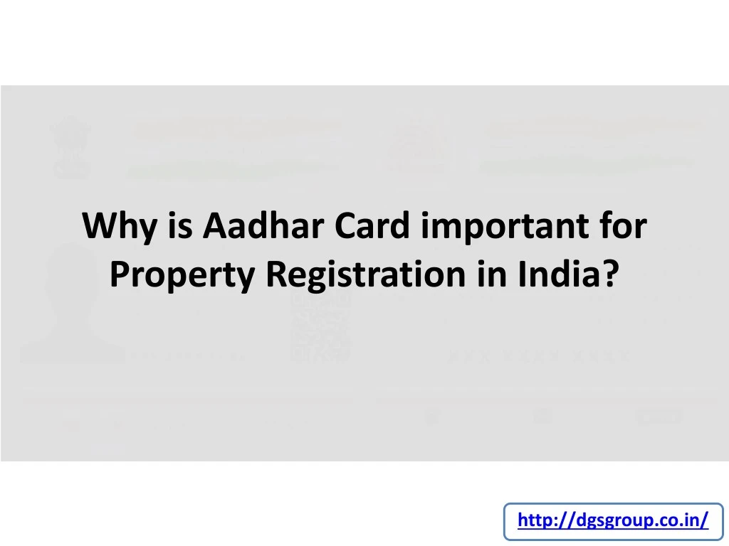 why is aadhar card important for property