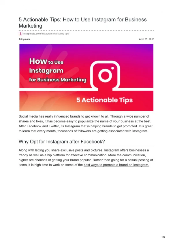5 Actionable Tips: How to Use Instagram for Business Marketing