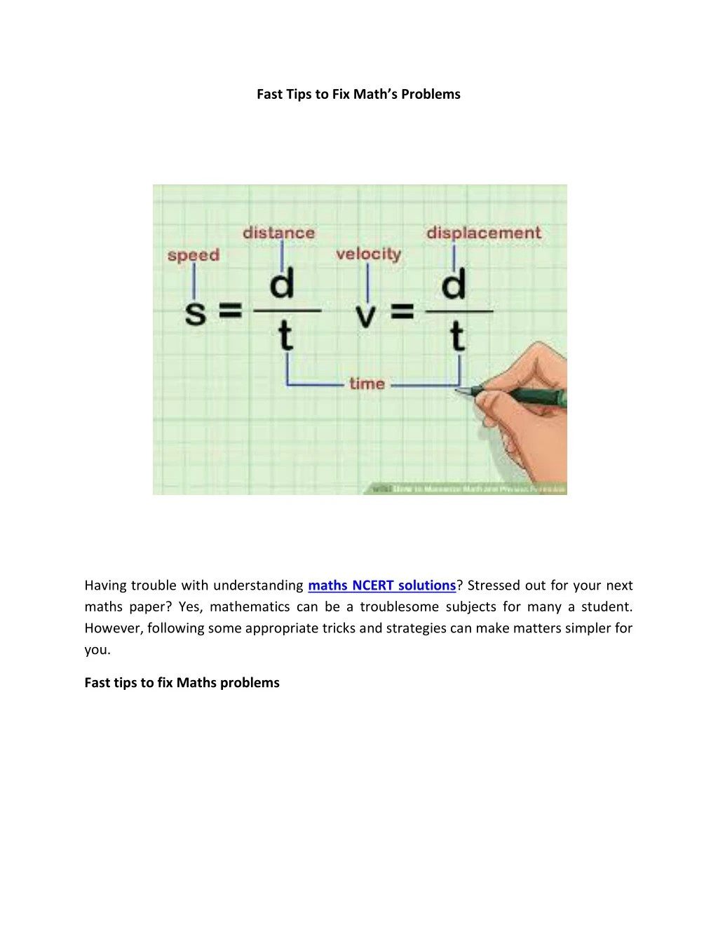 fast tips to fix math s problems