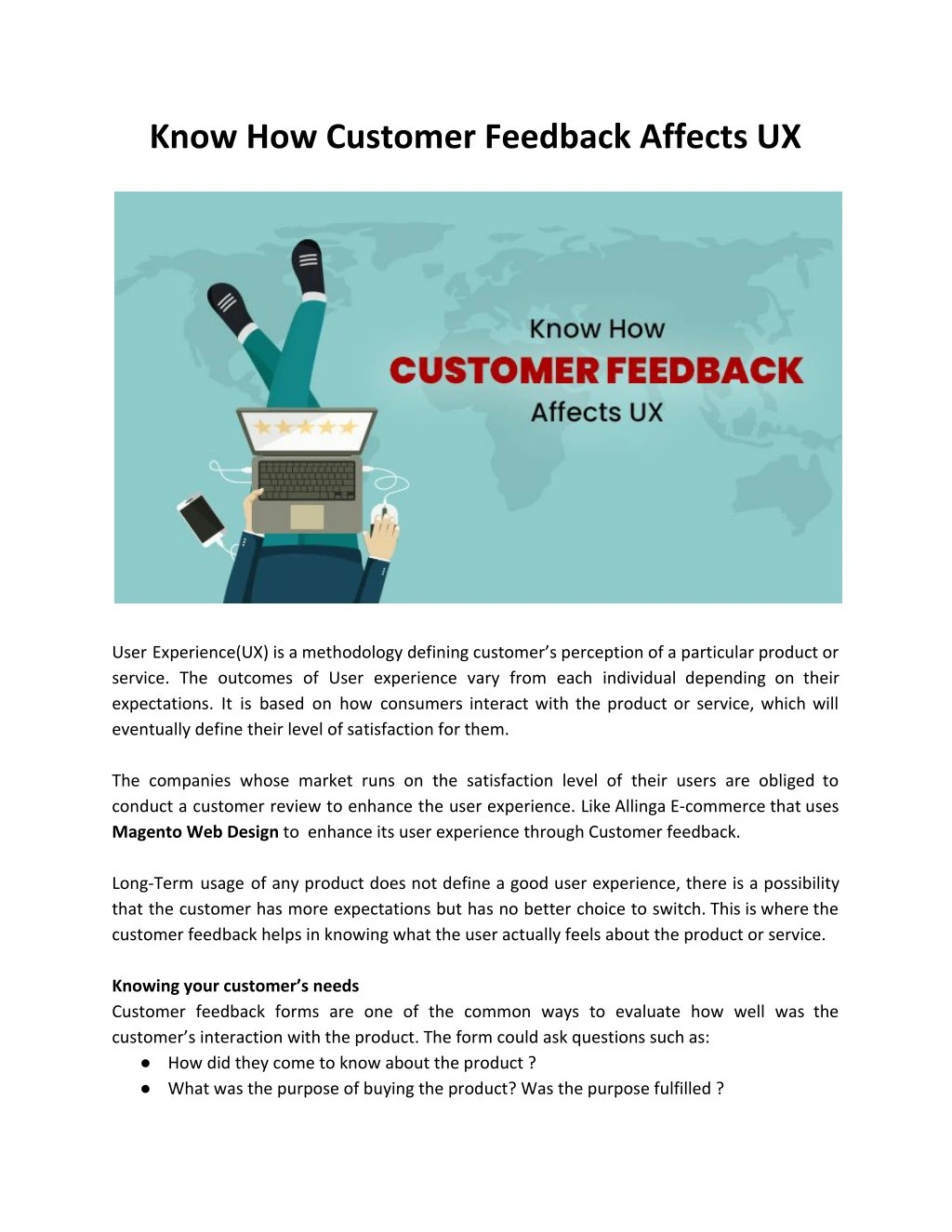 know how customer feedback affects ux