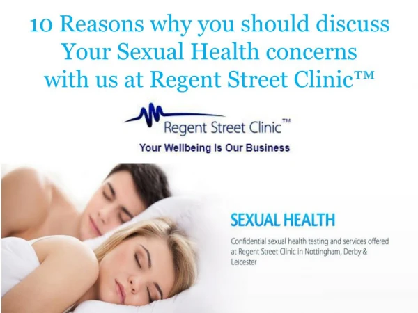 10 Reasons why you should discuss your Sexual Health concerns