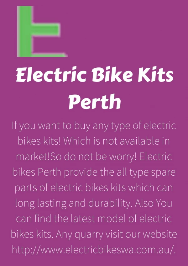 Electric Bike Kits Perth