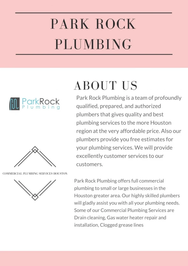 Drain cleaning service Houston | Park Rock Plumbing