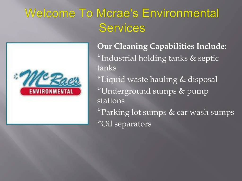 welcome to mcrae s environmental services