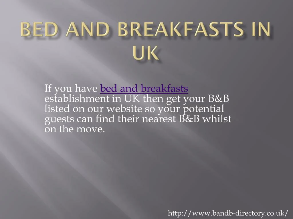 bed and breakfasts in uk