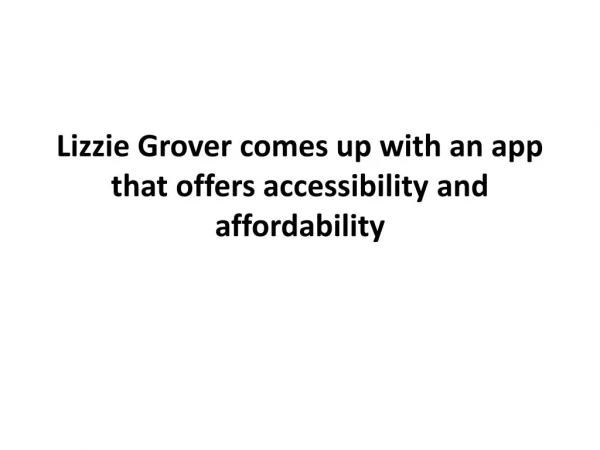 Lizzie Grover