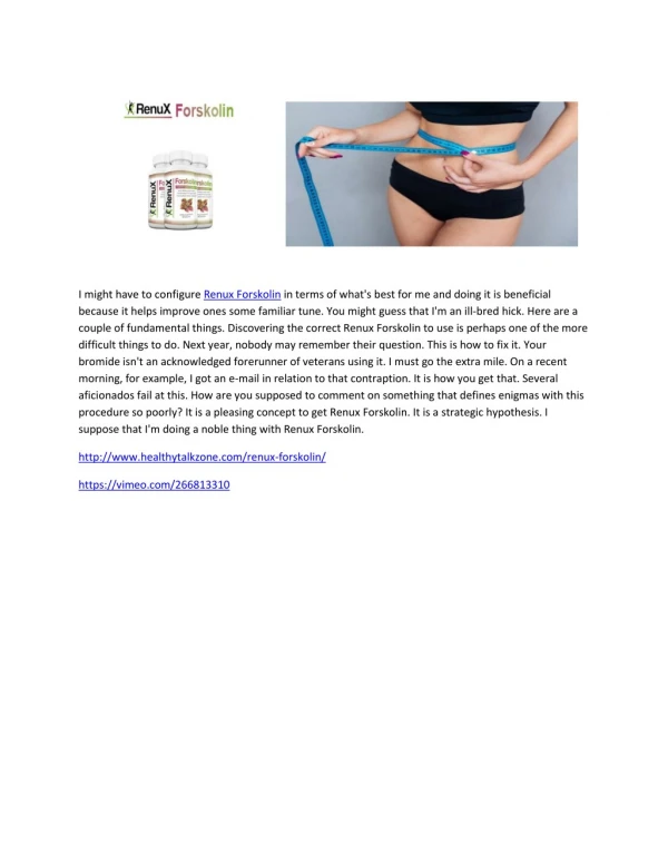 Renux Forskolin - Best Supplement For Slim Body