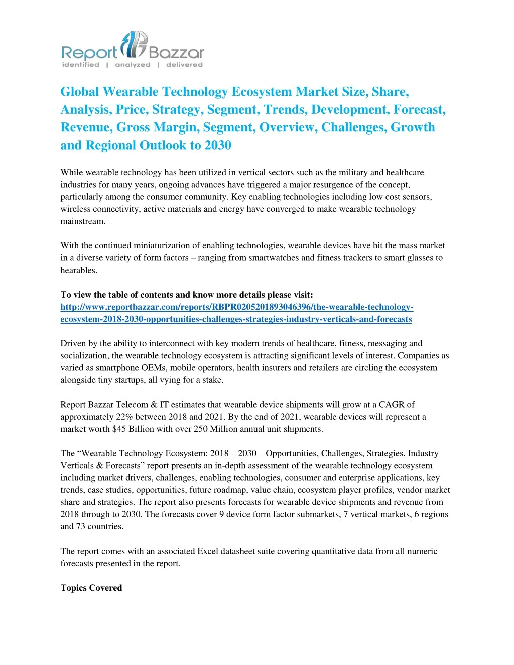 global wearable technology ecosystem market size
