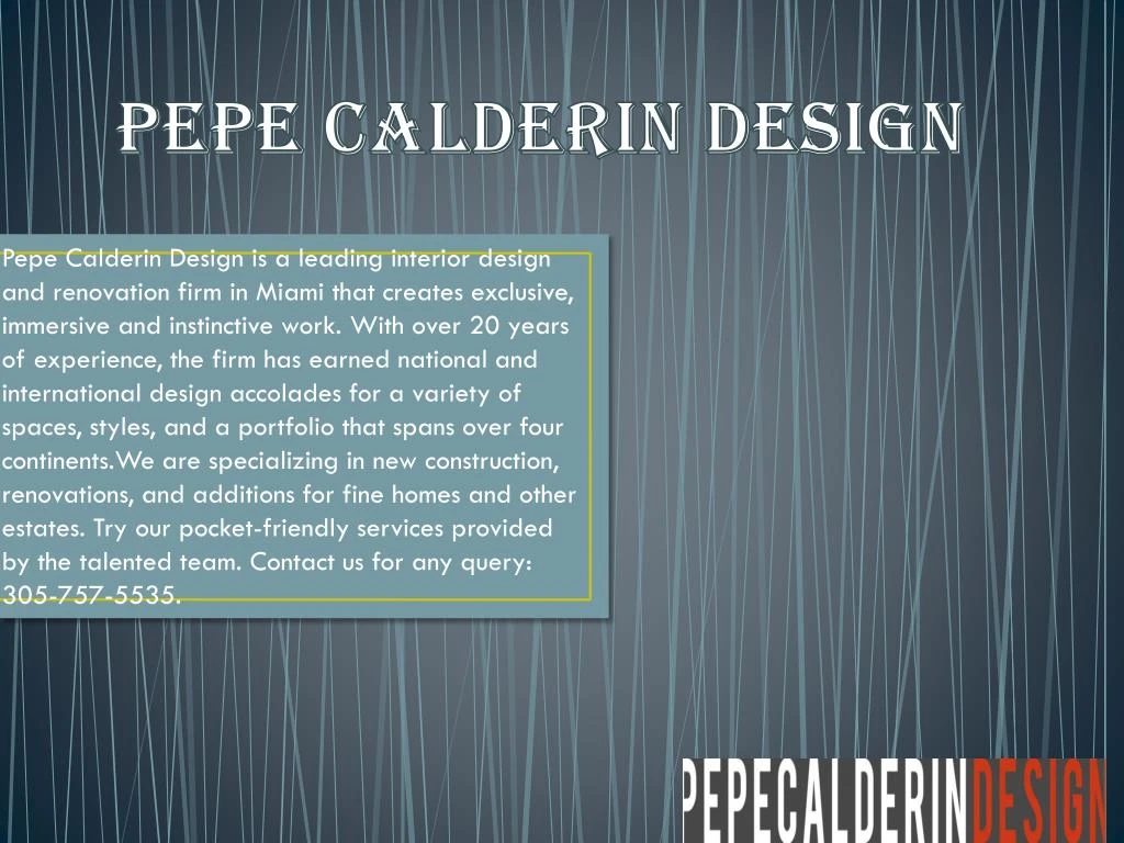 pepe calderin design