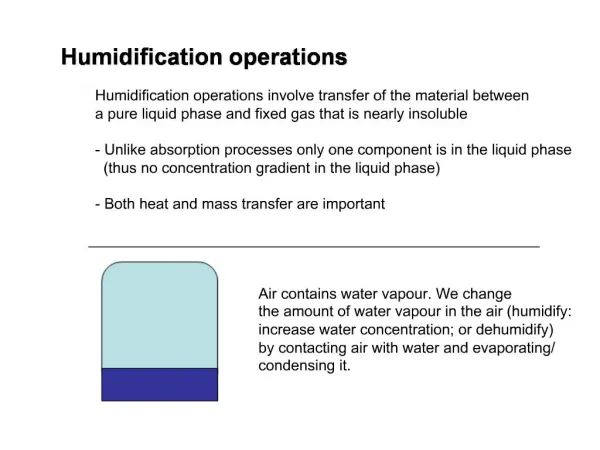 Humidification operations