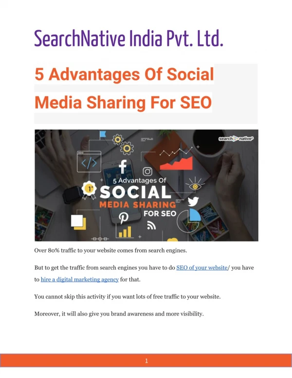5 Advantages Of Social Media Sharing For SEO