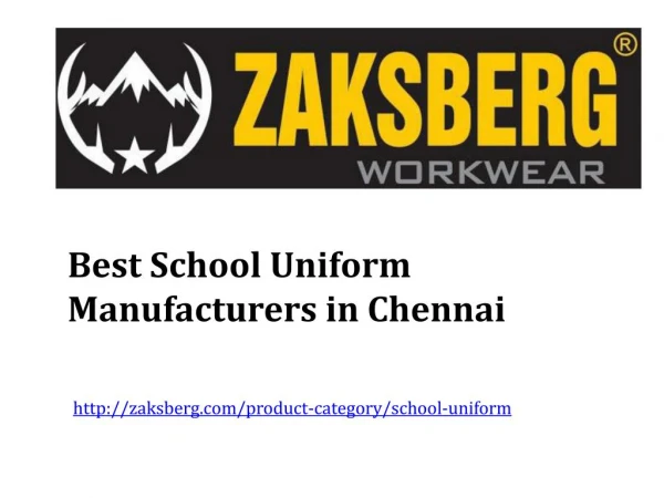Best School Uniform Manufacturers in Chennai