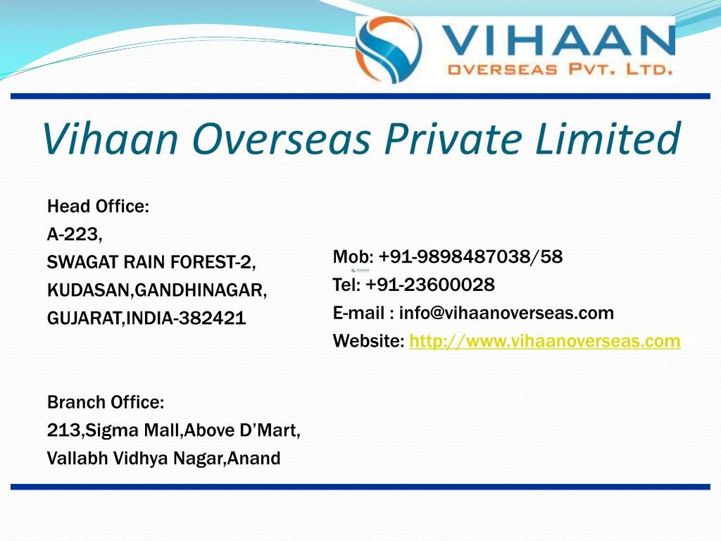 vihaan overseas private limited
