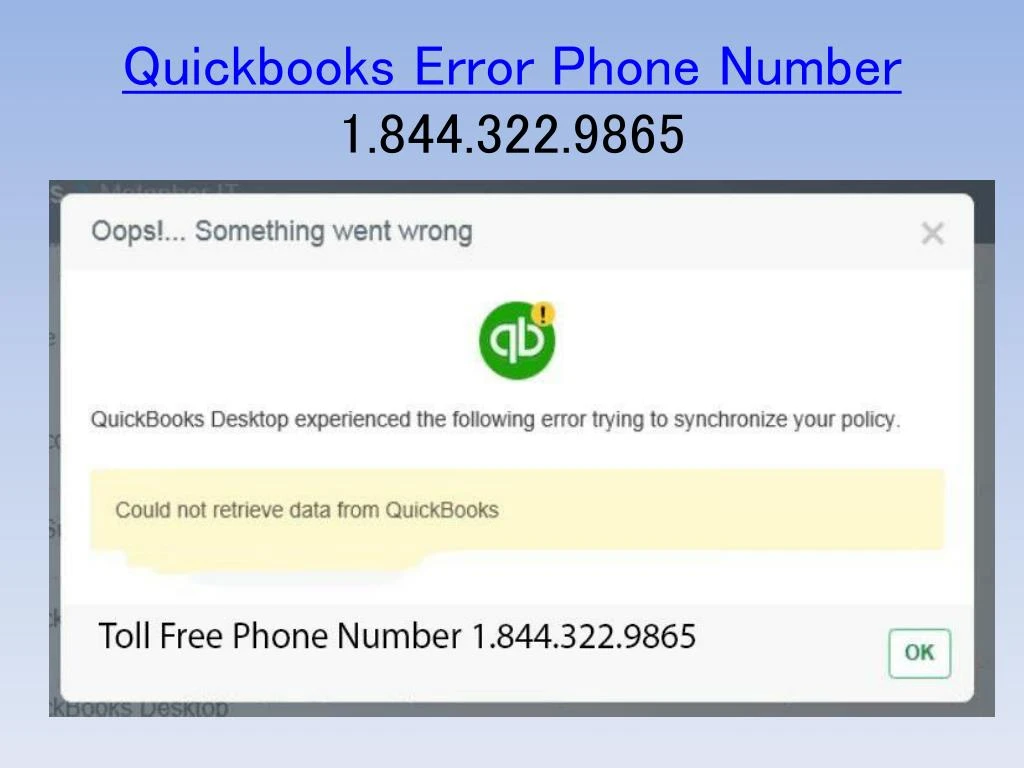 quickbooks error phone number 1 844 322 9865