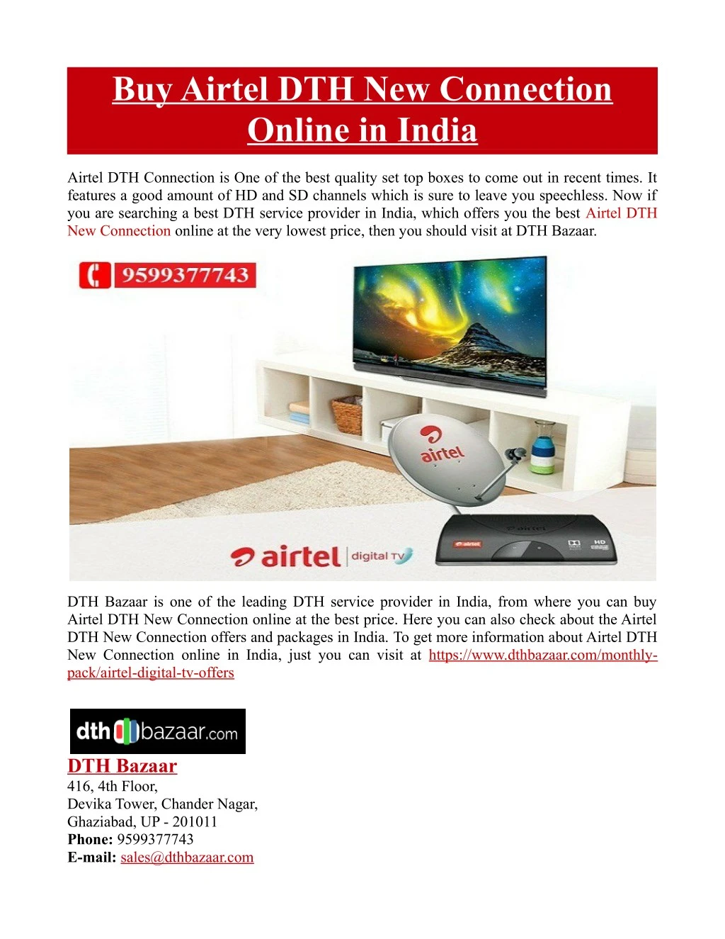 buy airtel dth new connection online in india